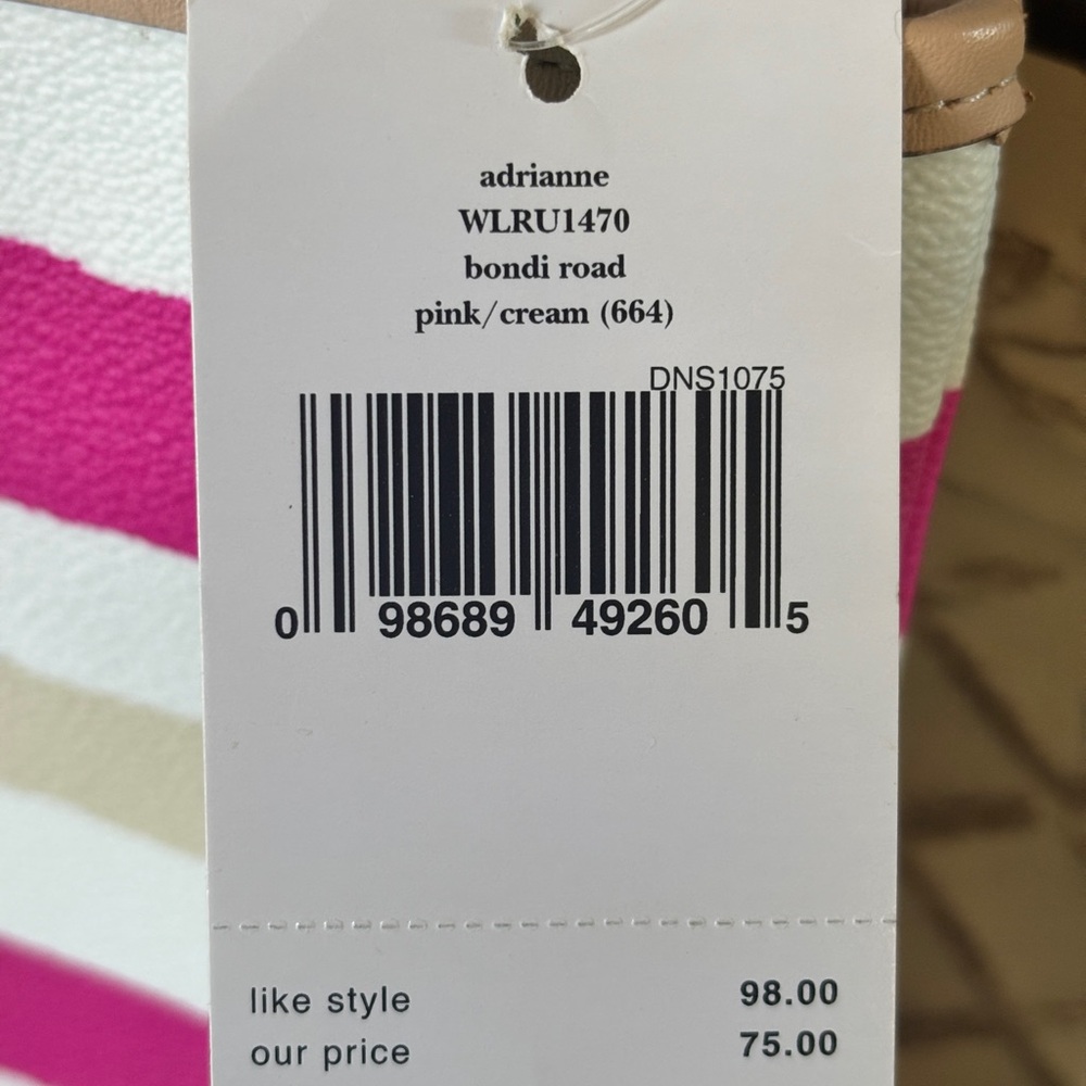 KATE SPADE Bondi Road Adrianne Pink & Cream Pouch NWT - Picture 5 of 5